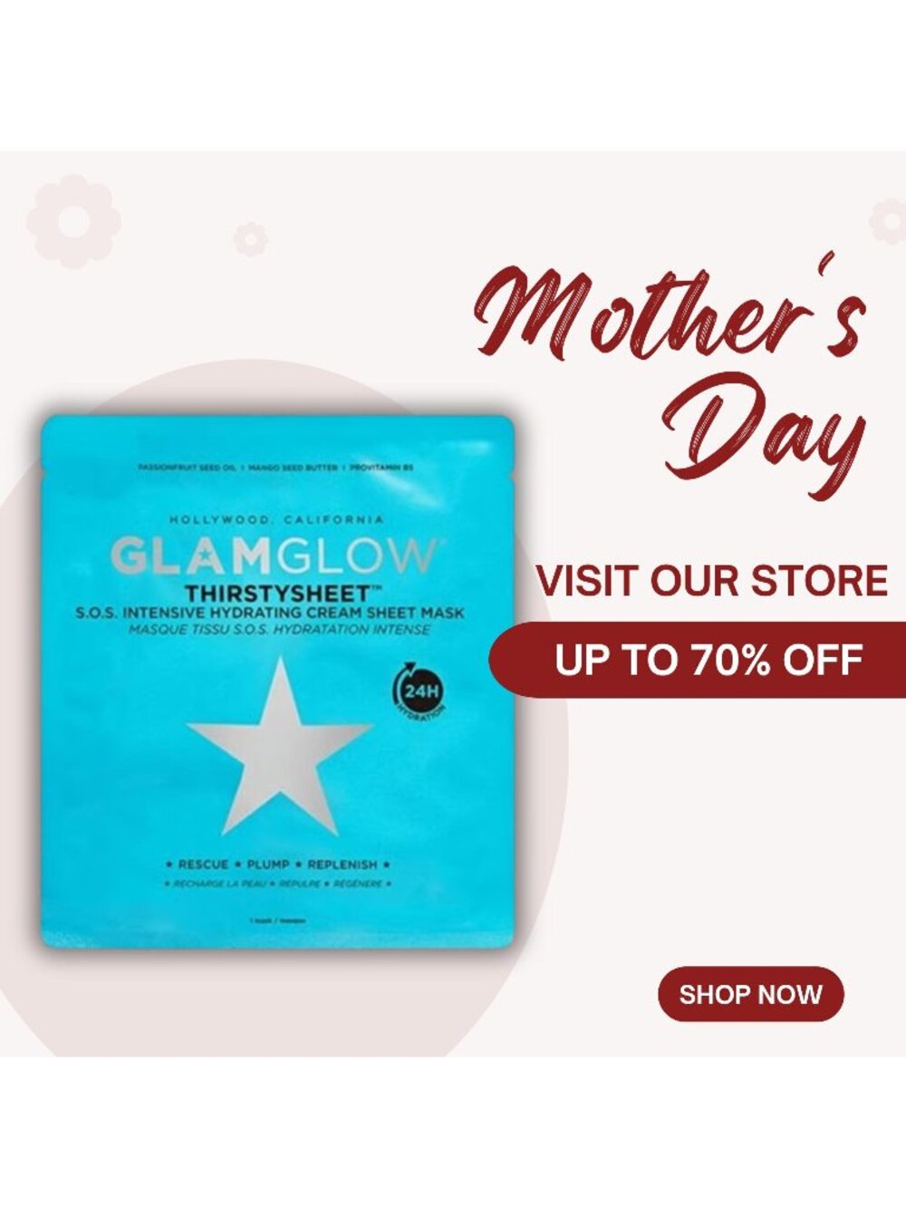 GlamGlow S.O.S. Thirstysheet Intensive Hydrating Cream Sheet Mask